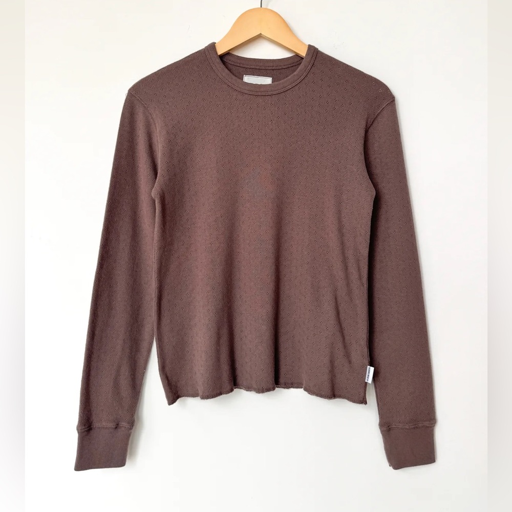 NWT Le Bon Shoppe Pointelle Fundamental Tee (Chocolate)